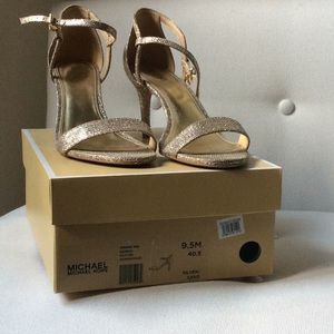 Dress shoes silver/sand glitter